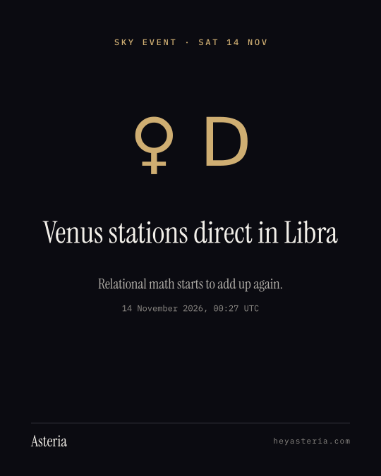 Mercury stations direct in Scorpio card