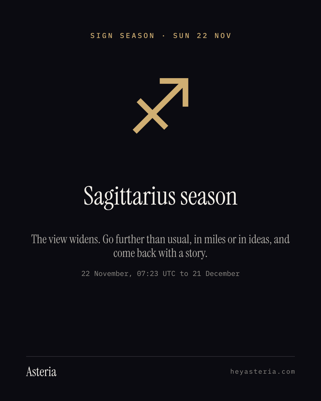Sagittarius season card
