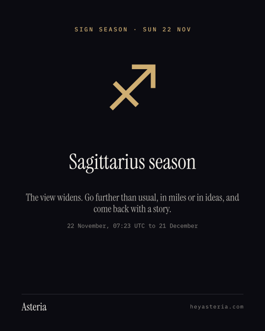 Sagittarius season card