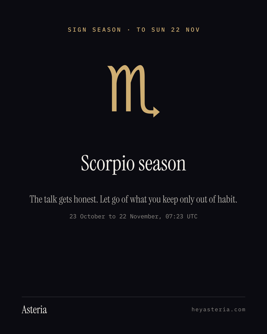 Scorpio season card